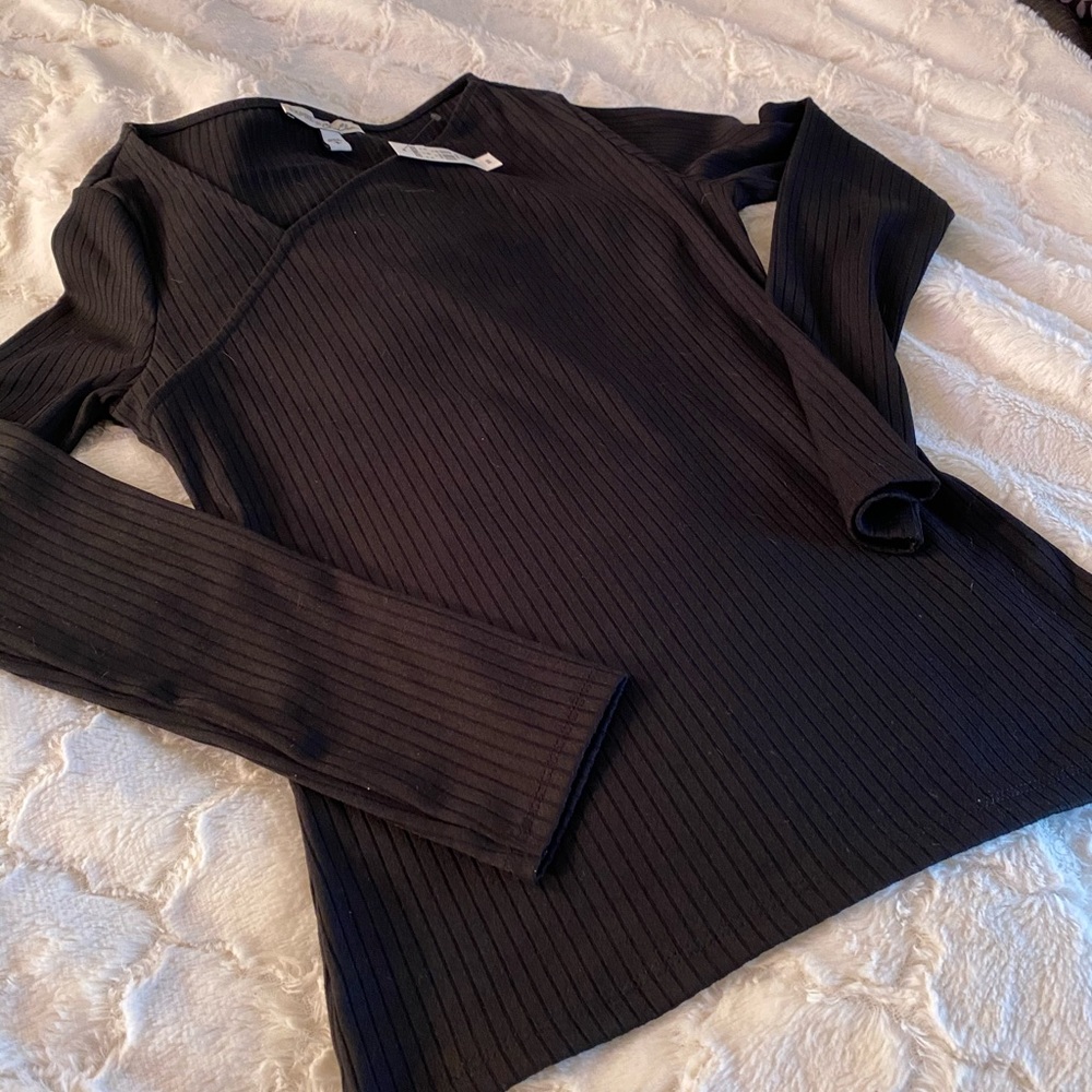 Express Black Top - angled neck line